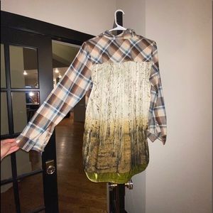 cute detailed plaid top from anthropologie